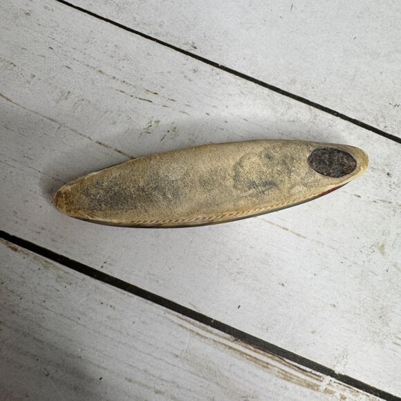 Vintage Nail Buffer • Iridescent Celluloid Top • Bone Handle • Vanity Manicure T - Picture 2 of 4